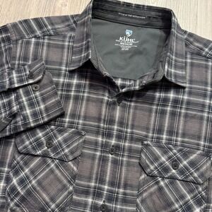 Kuhl‎ Mens Medium Dillinger Flannel Shirt Gray